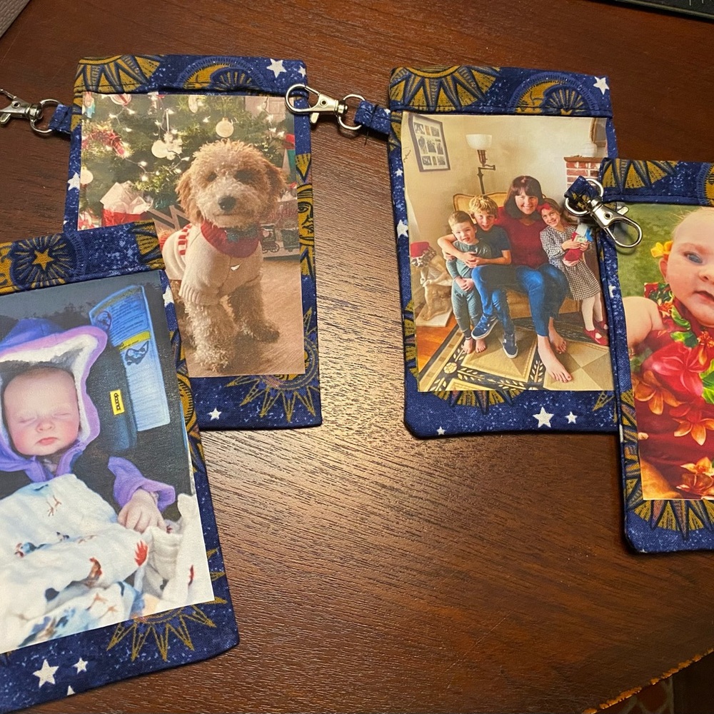 Custom hand crafted Photo celestial cloth eyeglass case with lobster clasp lined